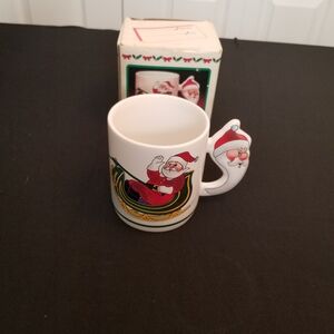 Vintage The Love Mug Collectible  Santa’s Sleigh Raindeers Christmas Coffee Mug